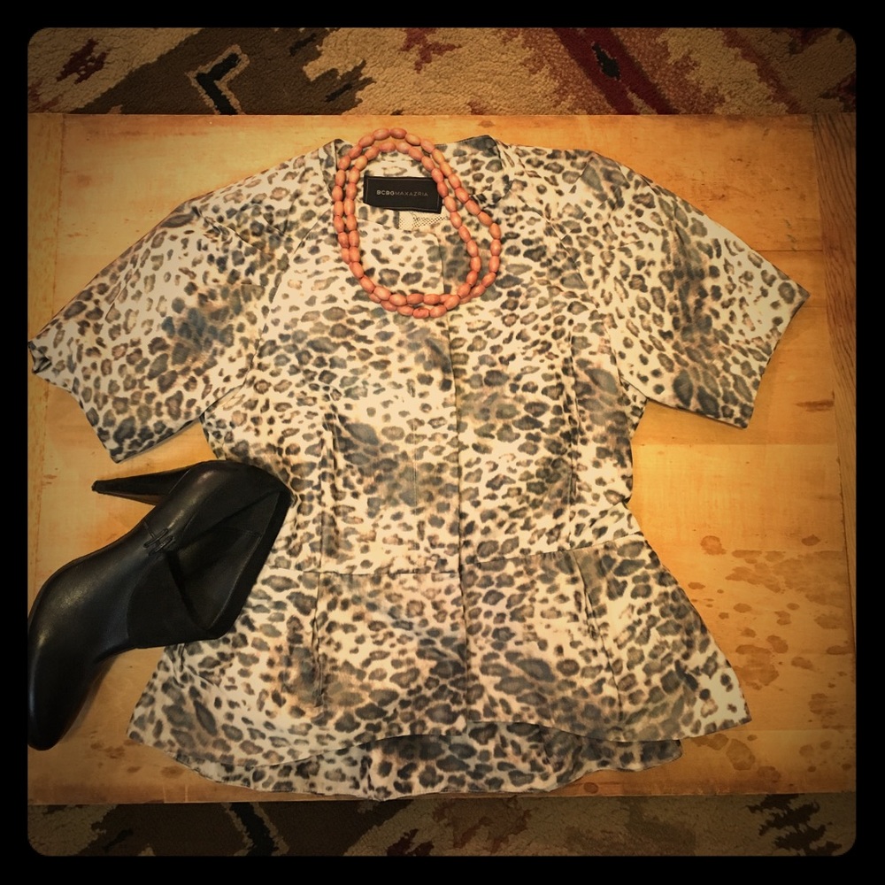BCBG fitted peplum jacket